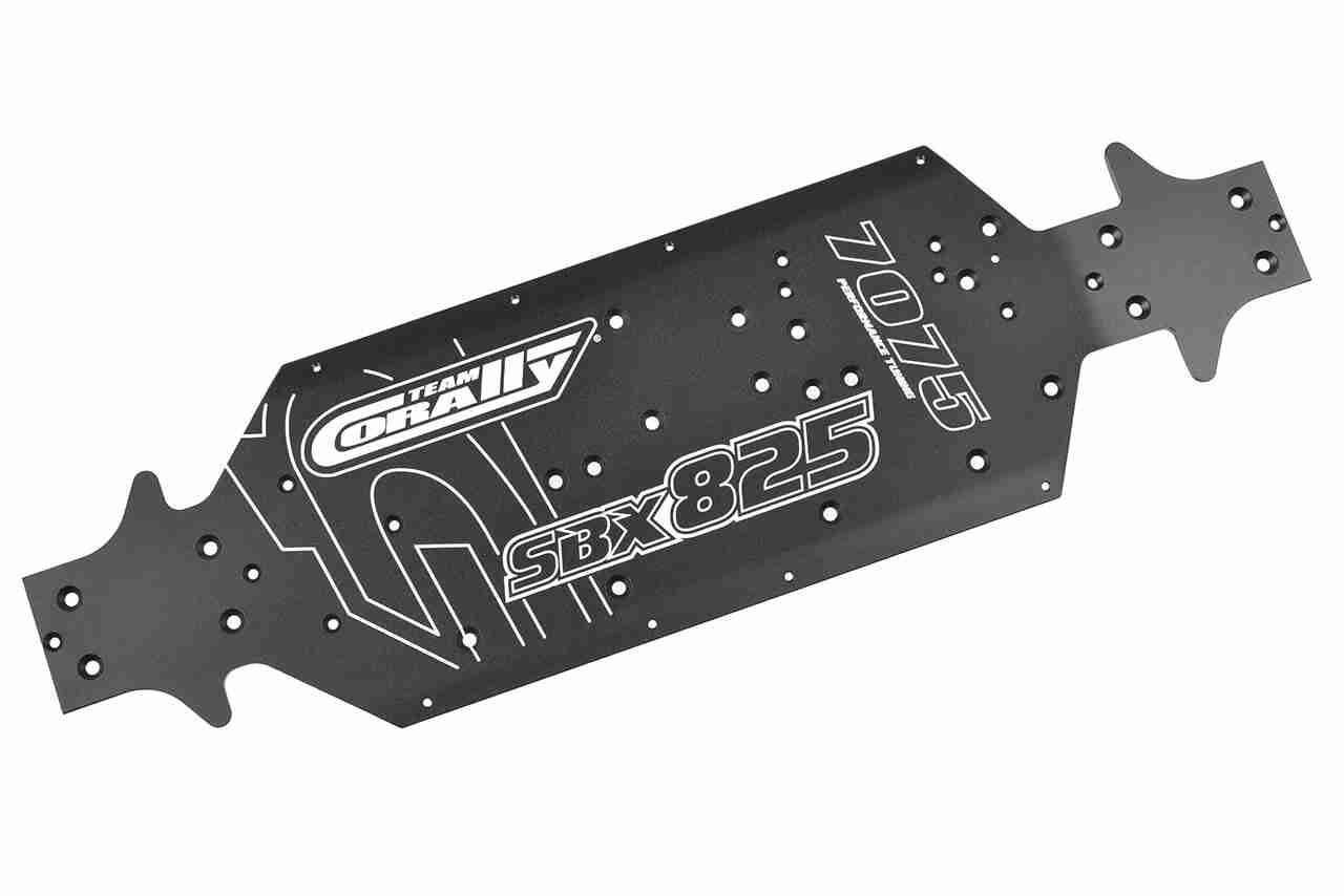Team Corally Chassis SWB SBX-825 Xtreme Swiss Made 7075 T6 3mm Hard Anodised Black Made In Italy Team Corally Chassis SWB SBX-825 Xtreme Swiss Made 7075 T6 3mm Hard Anodised Black Made In Italy