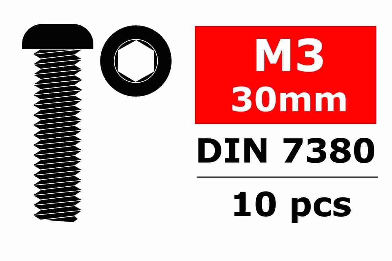 Team Corally Hex Button Head Screw M3x30 Steel 10 pcs Team Corally Hex Button Head Screw M3x30 Steel 10 pcs