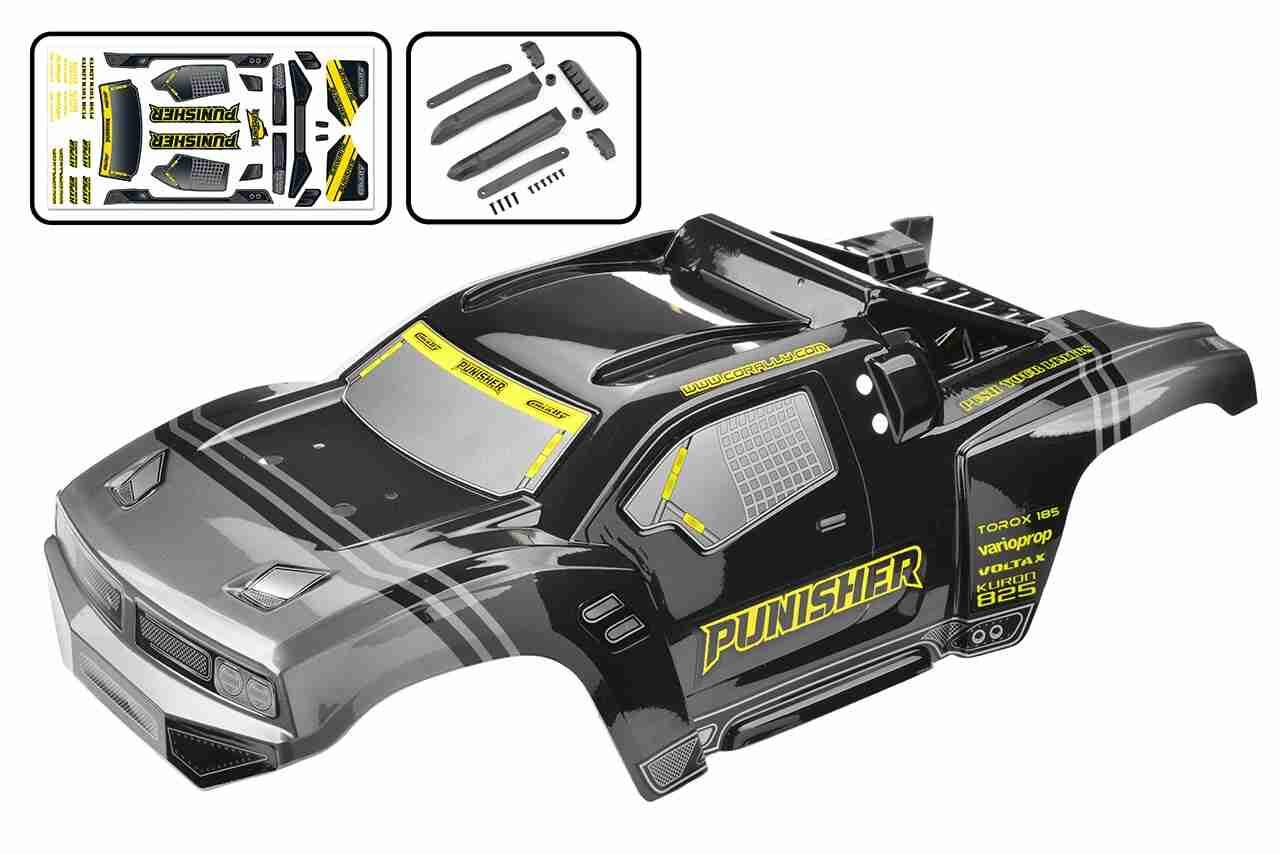 Corally Polycarbonate Body Punisher XP Painted Cut Decals Accessories Corally Polycarbonate Body Punisher XP Painted Cut Decals Accessories