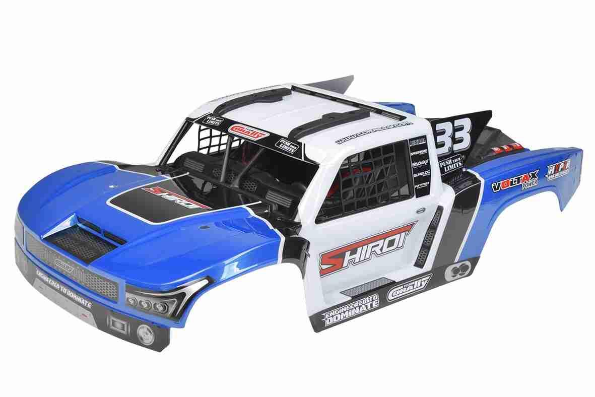 Team Corally Polycarbonate Body Shiroi + Driver Interior + Roll Cage + Body Accessories Decals Blue Cut 1 Pc Team Corally Polycarbonate Body Shiroi + Driver Interior + Roll Cage + Body Accessories Decals Blue Cut 1 Pc