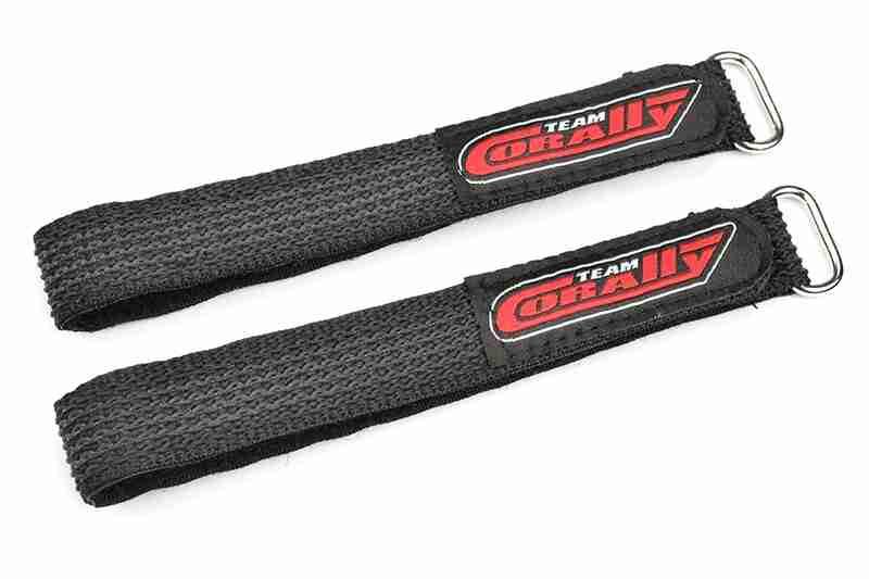 Team Corally Pro Battery Straps 300x20mm Metal Buckle Silicone Anti-Slip Strings Black 2 pcs Team Corally Pro Battery Straps 300x20mm Metal Buckle Silicone Anti-Slip Strings Black 2 pcs