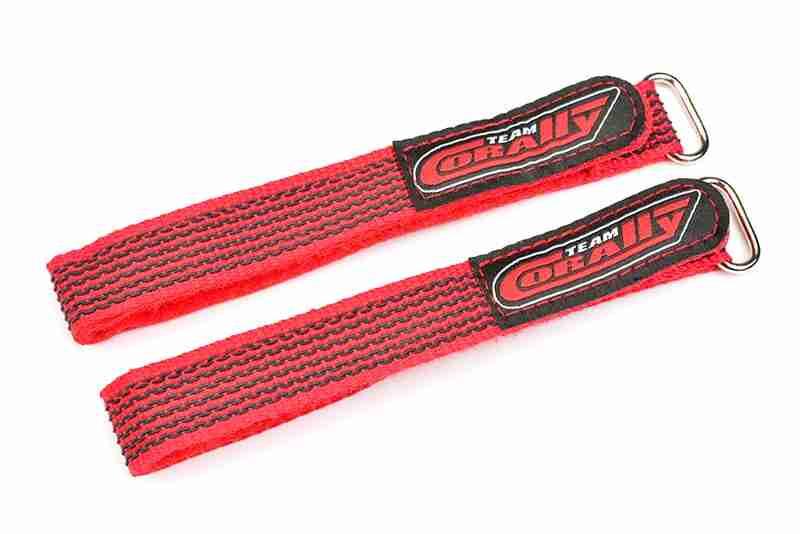 Team Corally Pro Battery Straps 300x20mm Metal Buckle Silicone Anti-Slip Strings Red 2 pcs Team Corally Pro Battery Straps 300x20mm Metal Buckle Silicone Anti-Slip Strings Red 2 pcs