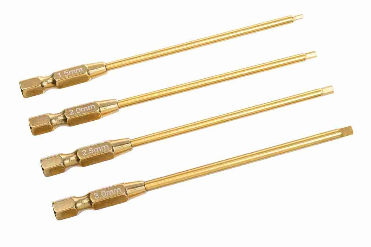 Team Corally Pro Power Tool Hex Tips- Ti-Ni Coated 1.5 / 2.0 / 2.5 / 3.0 mm 4 pcs Team Corally Pro Power Tool Hex Tips- Ti-Ni Coated 1.5 / 2.0 / 2.5 / 3.0 mm 4 pcs