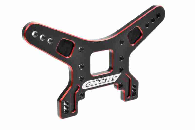 Team Corally Shock Tower Rear 4mm Alu 7075 Hard Anodized Black/Red 1 Pc Team Corally Shock Tower Rear 4mm Alu 7075 Hard Anodized Black/Red 1 Pc