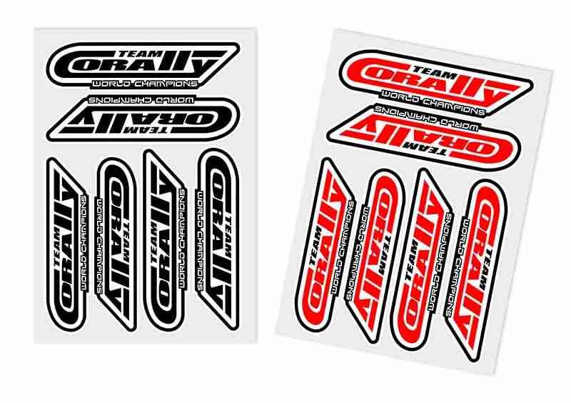 Team Corally Sponsor Stickersheet CORALLY Precut 100x75mm Team Corally Sponsor Stickersheet CORALLY Precut 100x75mm
