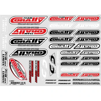 Team Corally Sponsor Stickersheet CORALLY Precut 210x148mm 1 pc