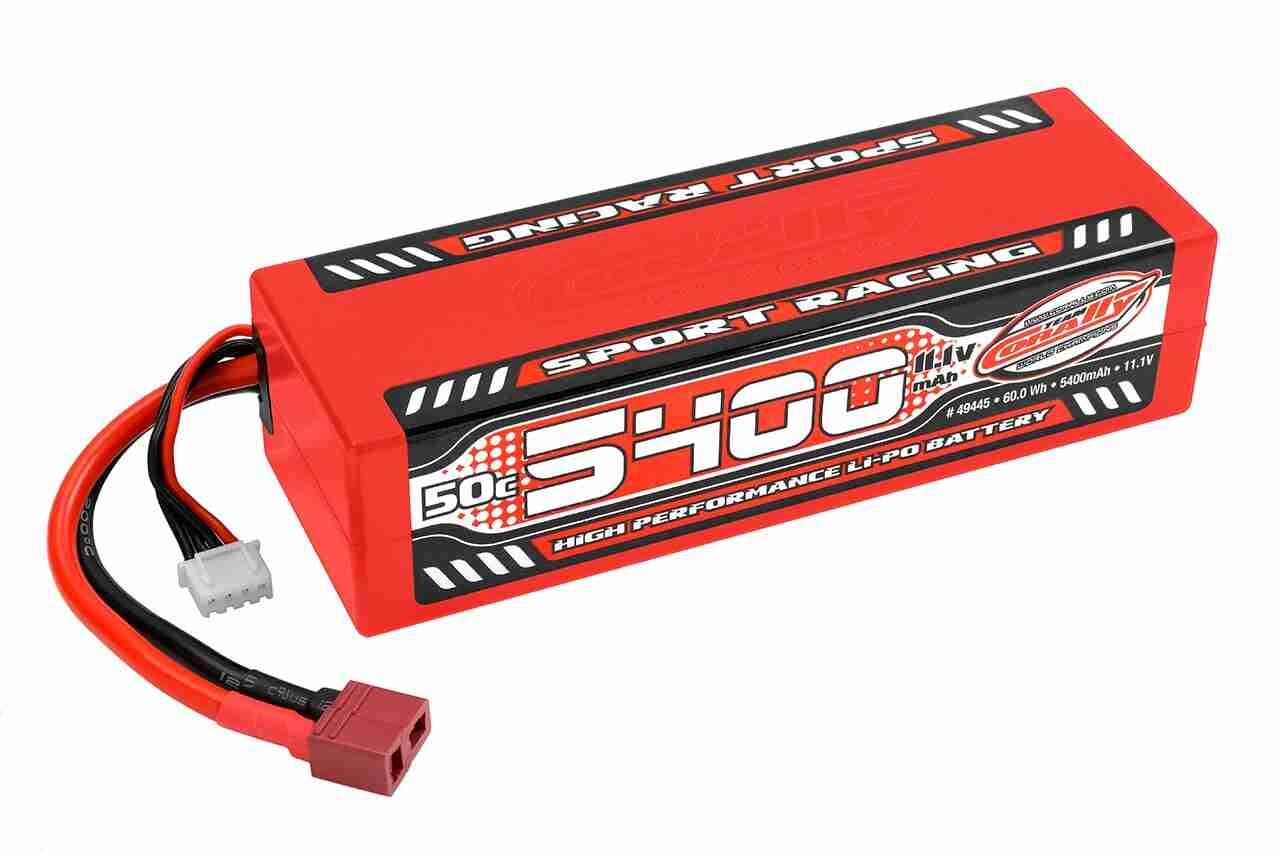 Corally Sport Racing 50C LiPo Battery 5400mAh 11.1V Stick 3S Hard Wire T-Plug Corally Sport Racing 50C LiPo Battery 5400mAh 11.1V Stick 3S Hard Wire T-Plug