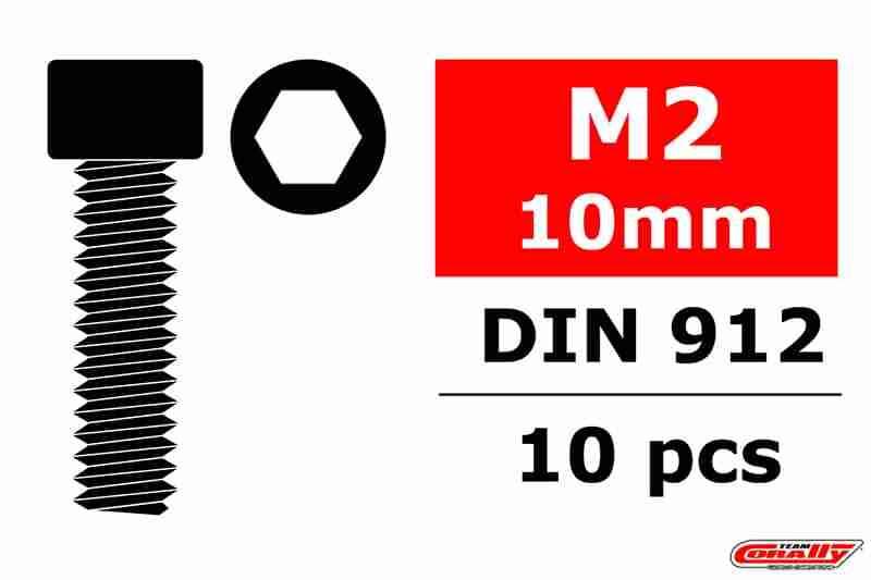 Team Corally Steel Screws M2 x 10mm Hex Socket Head 10 pcs Team Corally Steel Screws M2 x 10mm Hex Socket Head 10 pcs
