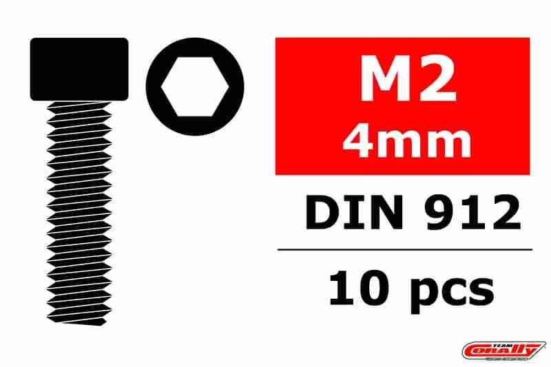 Team Corally Steel Screws M2 x 4mm Hex Socket Head 10 pcs Team Corally Steel Screws M2 x 4mm Hex Socket Head 10 pcs