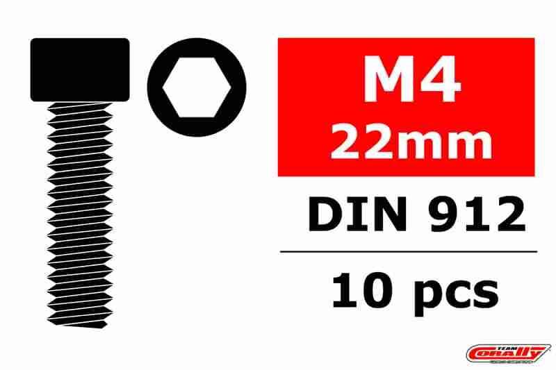 Team Corally Steel Screws M4 x 22mm Hex Socket Head 10 pcs Team Corally Steel Screws M4 x 22mm Hex Socket Head 10 pcs