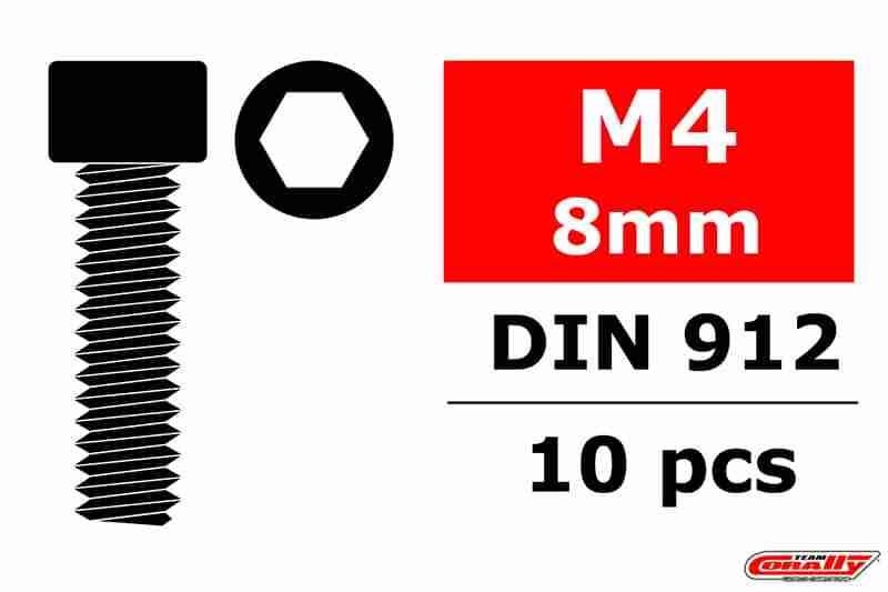 Team Corally Steel Screws M4 x 8mm Hex Socket Head 10 pcs Team Corally Steel Screws M4 x 8mm Hex Socket Head 10 pcs
