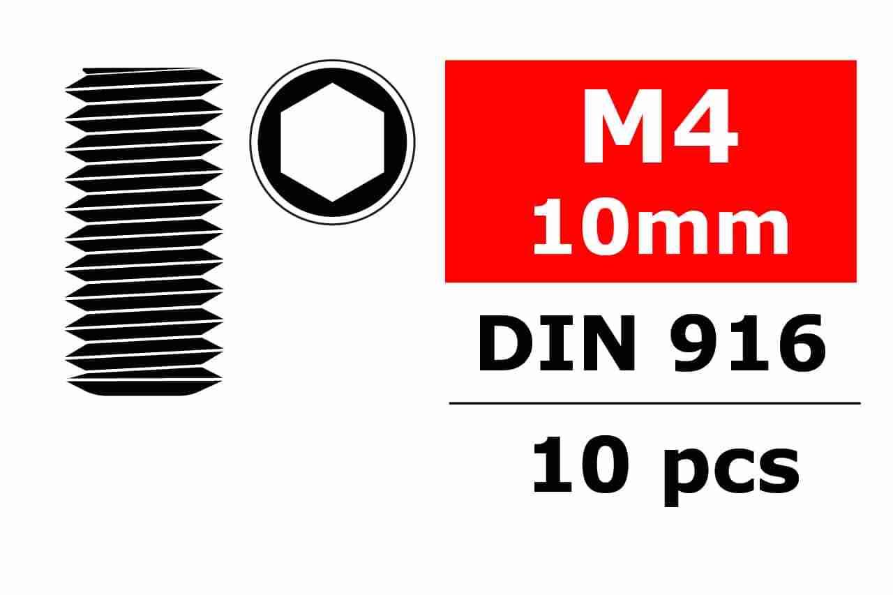 Team Corally Steel Set Screws M4 x 10mm Hex 10 pcs Team Corally Steel Set Screws M4 x 10mm Hex 10 pcs