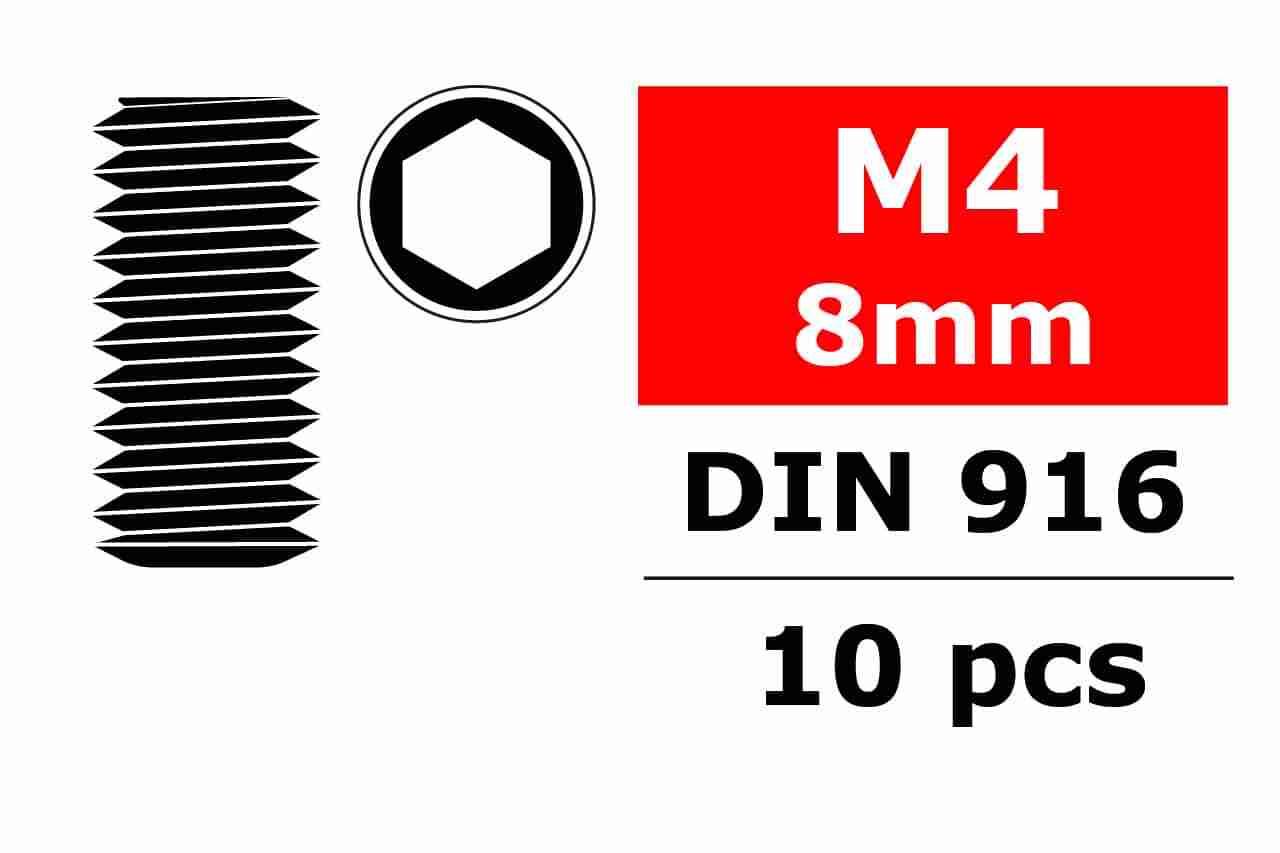 Team Corally Steel Set Screws M4 x 8mm Hex 10 pcs Team Corally Steel Set Screws M4 x 8mm Hex 10 pcs