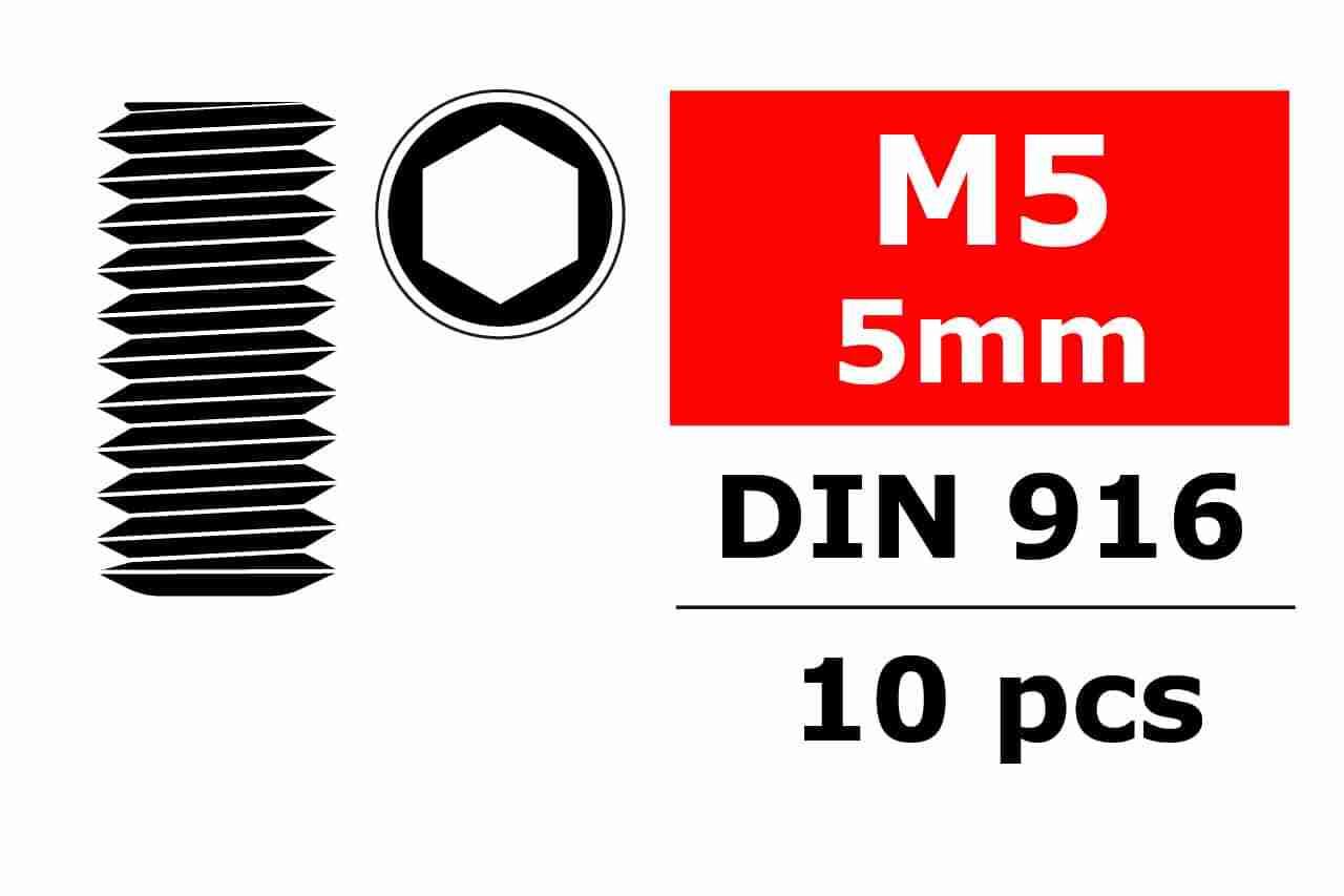 Team Corally Steel Set Screws M5 x 5mm Hex 10 pcs Team Corally Steel Set Screws M5 x 5mm Hex 10 pcs