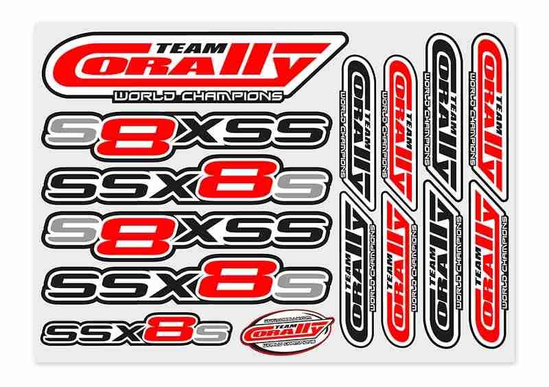 Team Corally Stickersheet SSX-8-S Precut 210x148mm 1 pc Team Corally Stickersheet SSX-8-S Precut 210x148mm 1 pc
