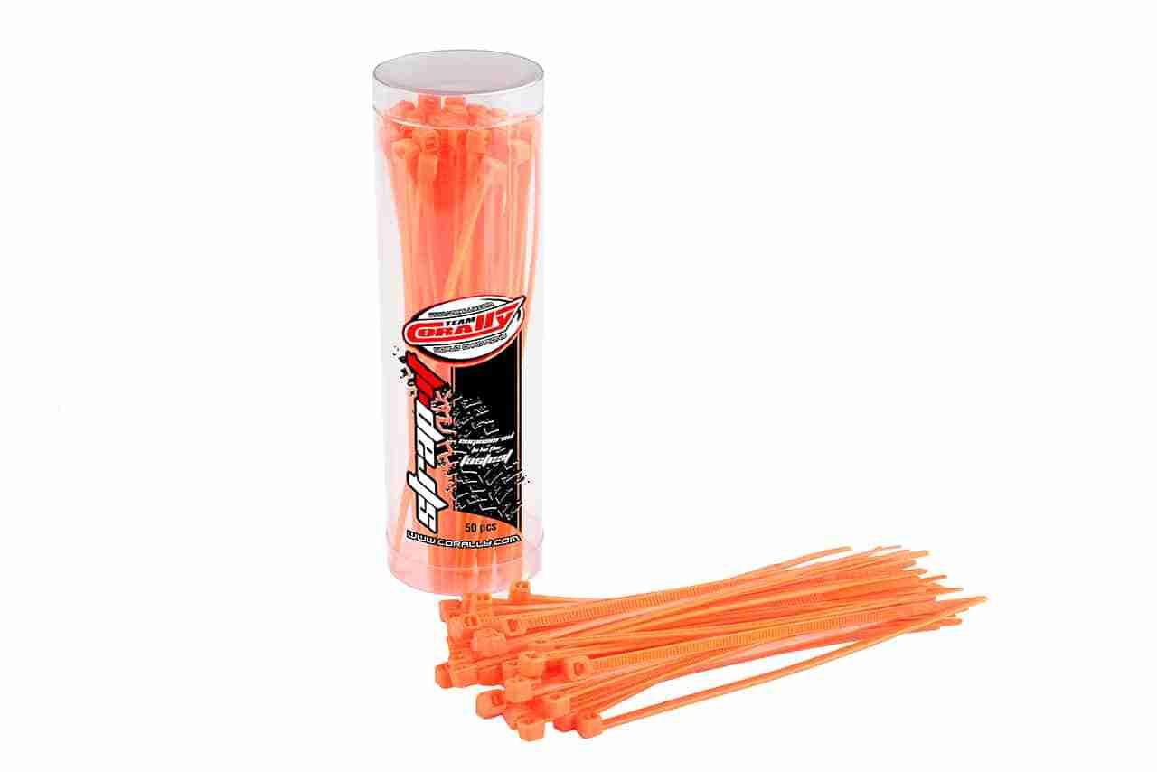 Team Corally Strap-it Cable Tie Raps Orange 2.5x100mm 50 pcs Team Corally Strap-it Cable Tie Raps Orange 2.5x100mm 50 pcs
