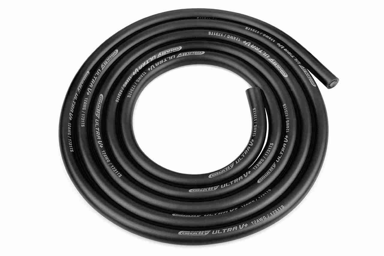 Corally Ultra V+ Silicone Wire Super Flexible Black 12AWG 1731 / 0.05 Strands ODø 4.5mm 1m Corally Ultra V+ Silicone Wire Super Flexible Black 12AWG 1731 / 0.05 Strands ODø 4.5mm 1m