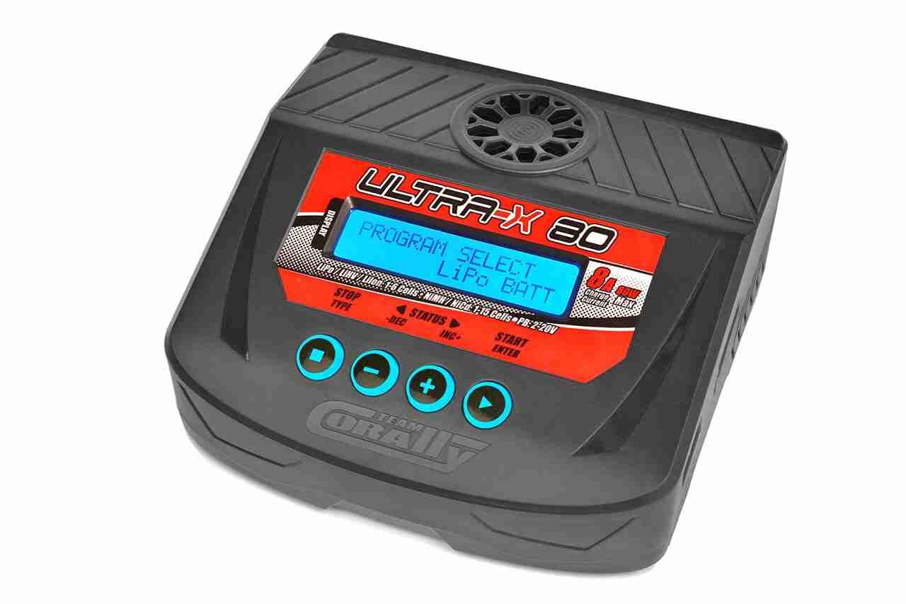 Team Corally Ultra-X 80 AC/DC Balance Charger 80W 1-6S Lixx 1-15 Nixx 2-20V PB AU Version Team Corally Ultra-X 80 AC/DC Balance Charger 80W 1-6S Lixx 1-15 Nixx 2-20V PB AU Version