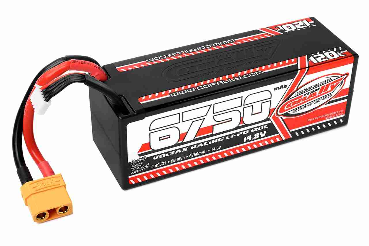Corally Voltax 120C LiPo Battery 6750mAh 14.8V Stick 4S Hard Wire XT90 Corally Voltax 120C LiPo Battery 6750mAh 14.8V Stick 4S Hard Wire XT90