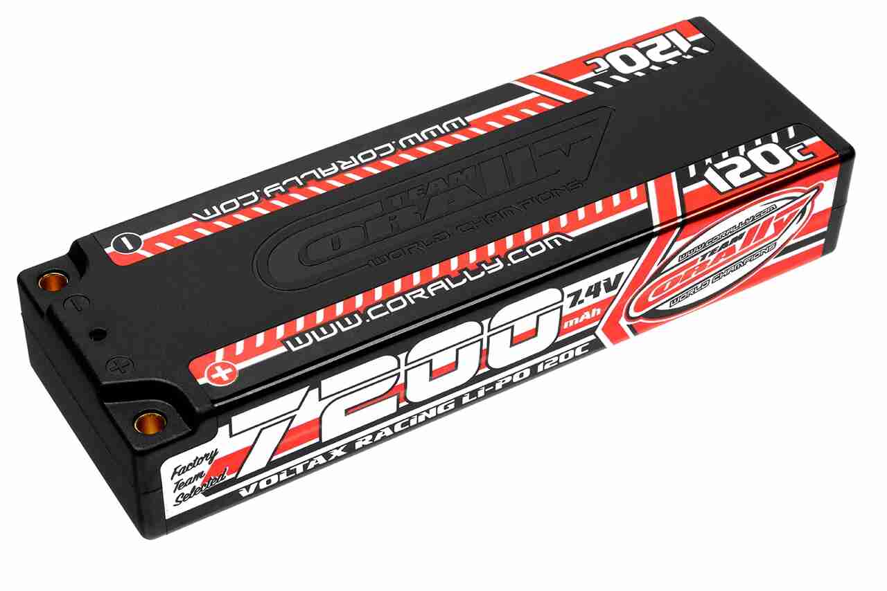 Corally Voltax 120C LiPo Battery 7200mAh 7.4V Stick 2S 4mm Bullit Corally Voltax 120C LiPo Battery 7200mAh 7.4V Stick 2S 4mm Bullit
