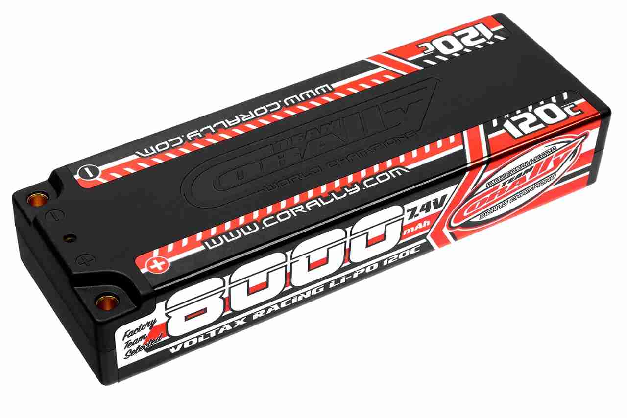 Corally Voltax 120C LiPo Battery 8000mAh 7.4V Stick 2S 4mm Bullit Corally Voltax 120C LiPo Battery 8000mAh 7.4V Stick 2S 4mm Bullit