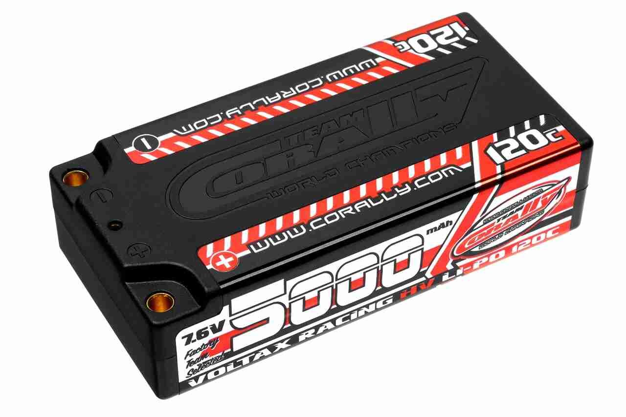Corally Voltax 120C LiPo HV Battery 5000 mAh 7.6V Shorty 2S 4mm Bullit Corally Voltax 120C LiPo HV Battery 5000 mAh 7.6V Shorty 2S 4mm Bullit