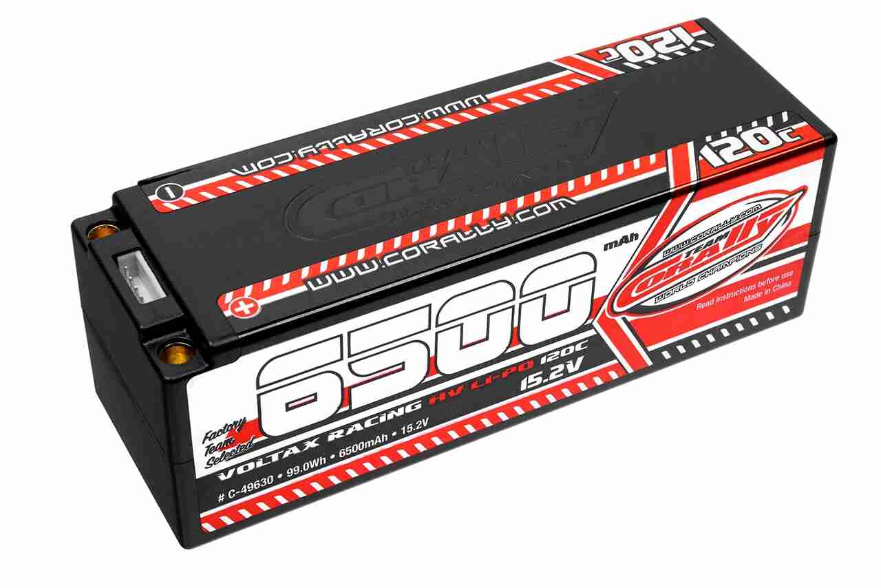 Corally Voltax 120C LiPo HV Battery 6500 mAh 15.2V Stick 4S 5mm Bullit Corally Voltax 120C LiPo HV Battery 6500 mAh 15.2V Stick 4S 5mm Bullit
