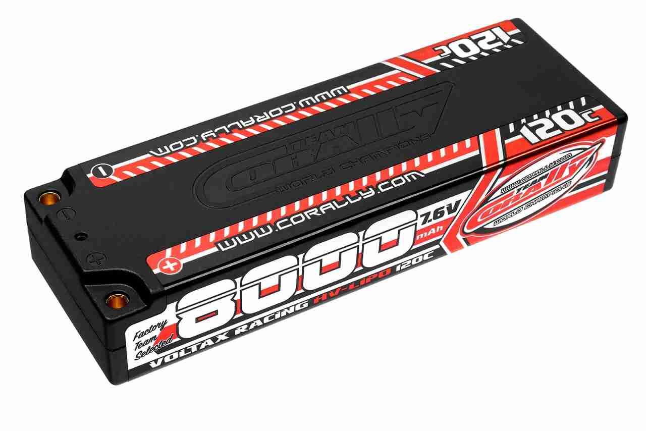 Corally Voltax 120C LiPo HV Battery 8000 mAh 7.6V Stick 2S 4mm Bullit Corally Voltax 120C LiPo HV Battery 8000 mAh 7.6V Stick 2S 4mm Bullit