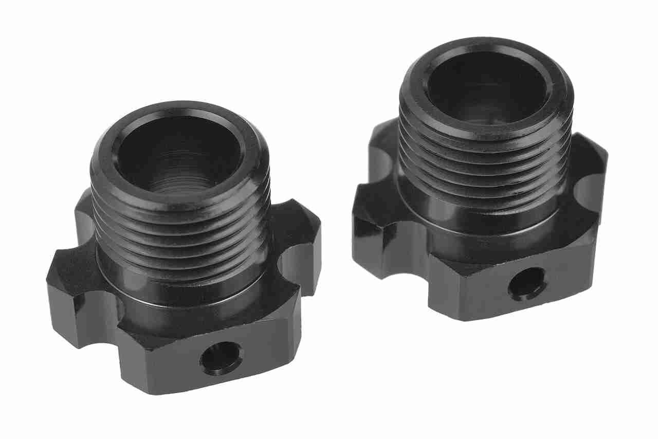Team Corally Wheel Hex Adapter XB PRO Lightened Aluminum 7075 Black 2 Pcs Team Corally Wheel Hex Adapter XB PRO Lightened Aluminum 7075 Black 2 Pcs