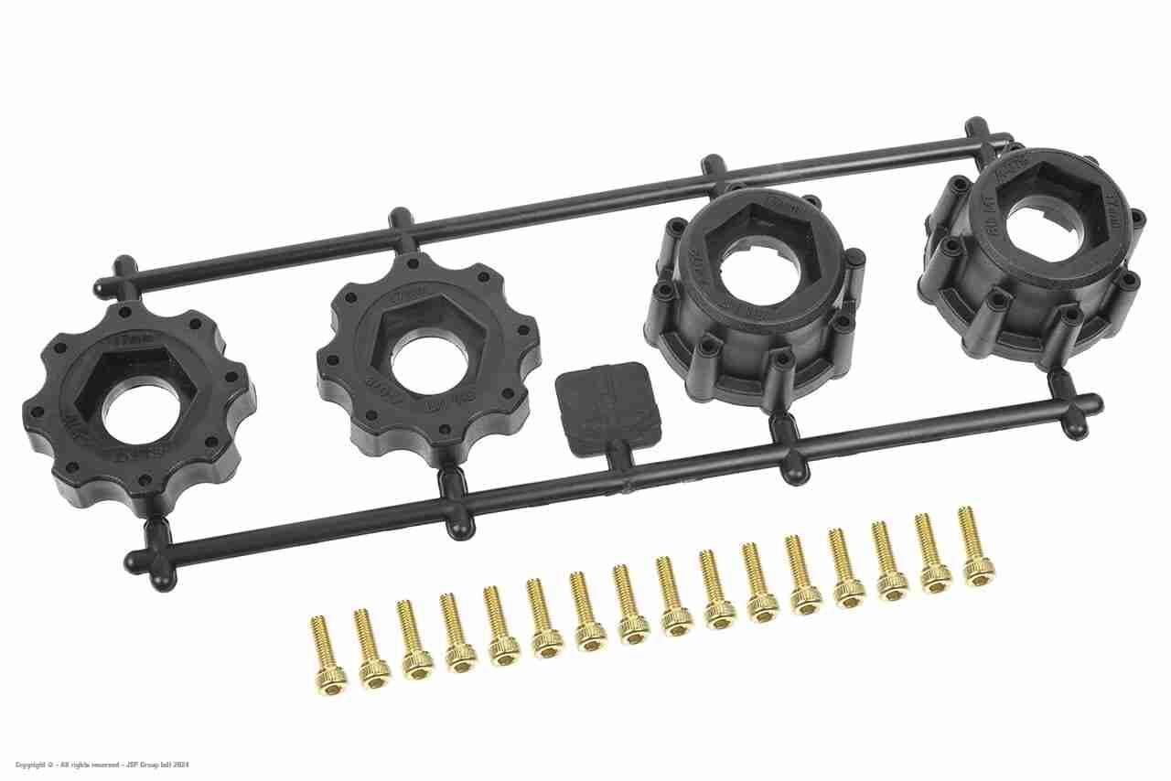 1/8 MT SPEED REMOVABLE HEX 17mm & 16pcs M3x12 - Set for 2 wheels 1/8 MT SPEED REMOVABLE HEX 17mm & 16pcs M3x12 - Set for 2 wheels