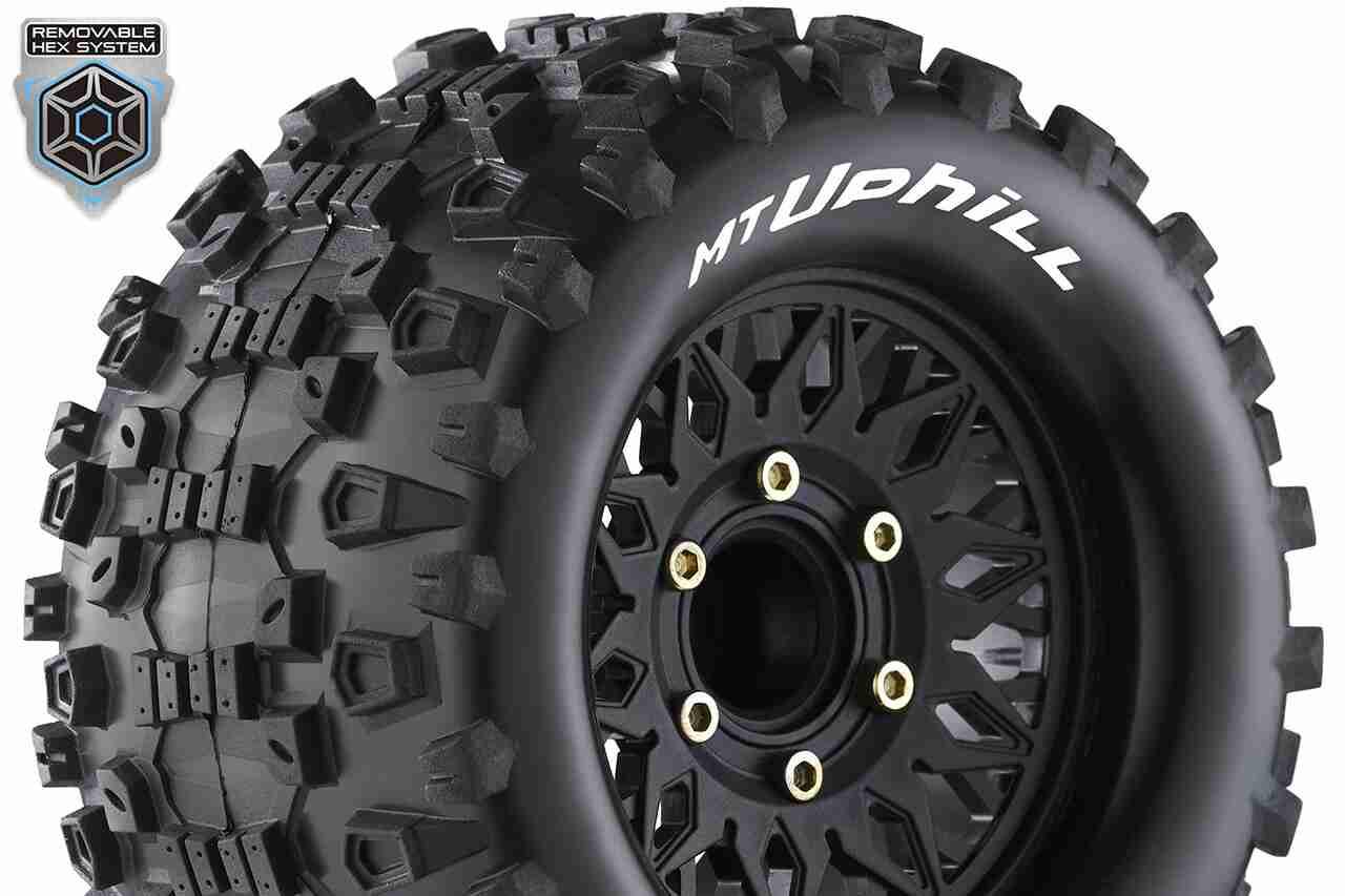 Louise RC MT-UPHILL 1/10 Monster Truck Tire Set Sport Removable HEX 12 Narrow Louise RC MT-UPHILL 1/10 Monster Truck Tire Set Sport Removable HEX 12 Narrow