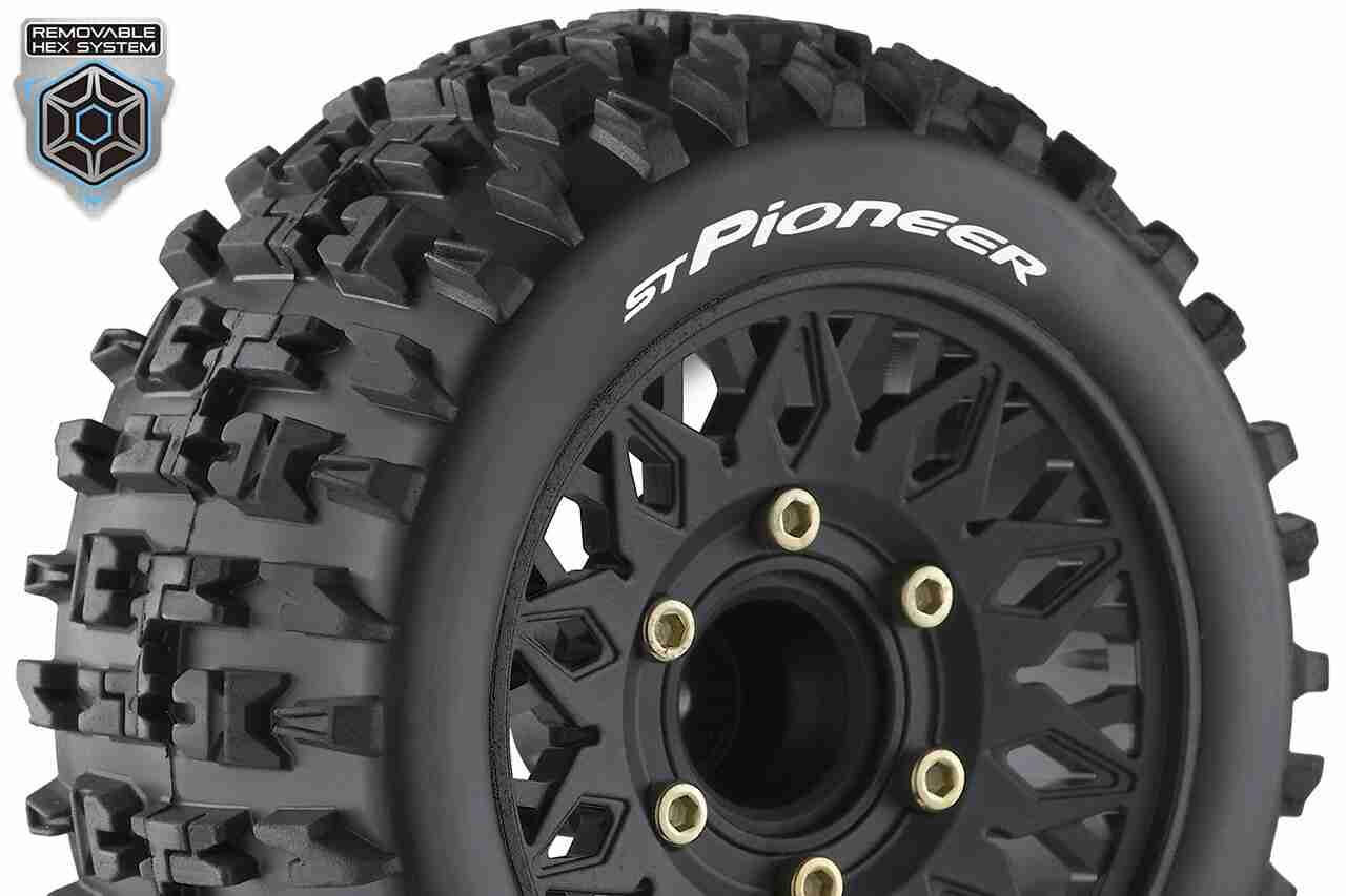 Louise RC ST-PIONEER 1/10 Stadium Truck Tire Set Sport Black Wheels Louise RC ST-PIONEER 1/10 Stadium Truck Tire Set Sport Black Wheels